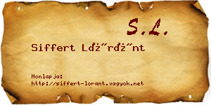 Siffert Lóránt névjegykártya