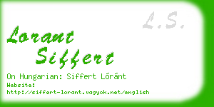 lorant siffert business card