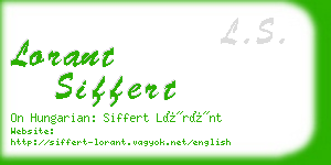 lorant siffert business card